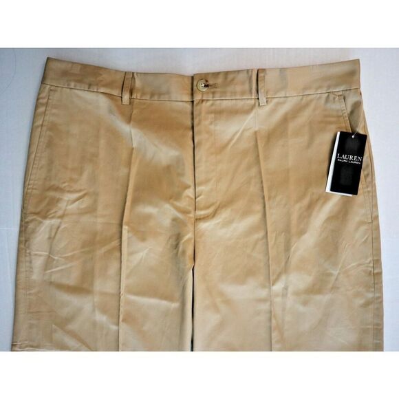 Lauren Ralph Lauren Women's Sz 16 Tan Pleated Cotton Twill Cropped Pants - Picture 3 of 11